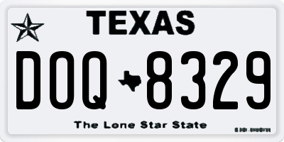 TX license plate DOQ8329
