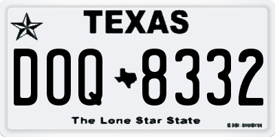 TX license plate DOQ8332