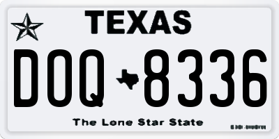 TX license plate DOQ8336