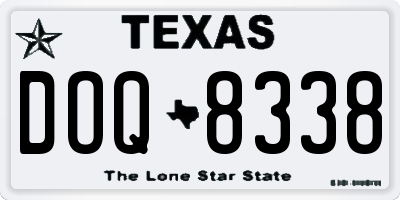 TX license plate DOQ8338