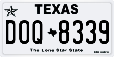 TX license plate DOQ8339