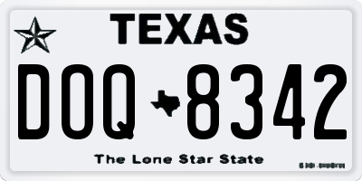 TX license plate DOQ8342
