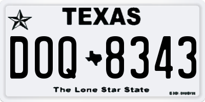 TX license plate DOQ8343