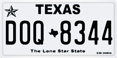 TX license plate DOQ8344
