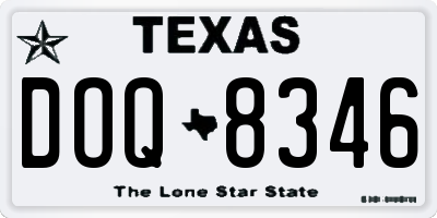 TX license plate DOQ8346