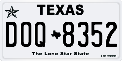 TX license plate DOQ8352