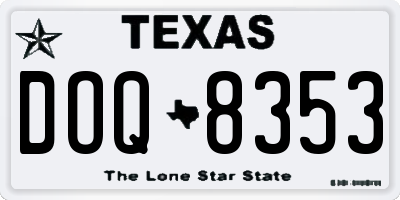 TX license plate DOQ8353