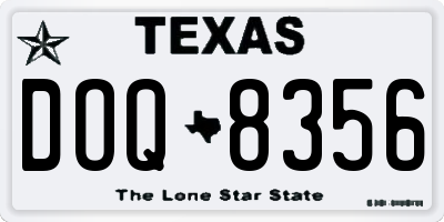TX license plate DOQ8356