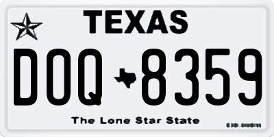 TX license plate DOQ8359