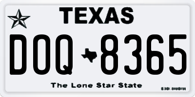 TX license plate DOQ8365