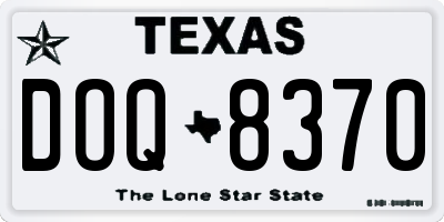 TX license plate DOQ8370