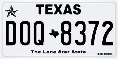 TX license plate DOQ8372