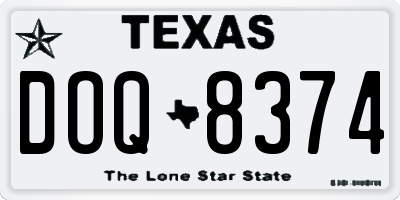 TX license plate DOQ8374