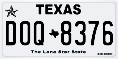 TX license plate DOQ8376