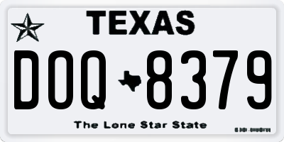 TX license plate DOQ8379