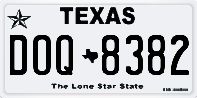TX license plate DOQ8382