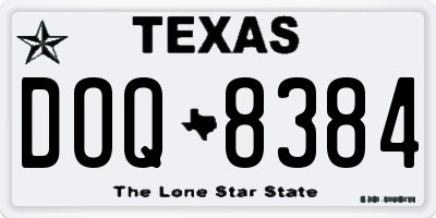 TX license plate DOQ8384