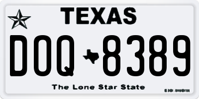 TX license plate DOQ8389