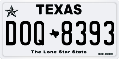 TX license plate DOQ8393
