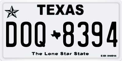 TX license plate DOQ8394