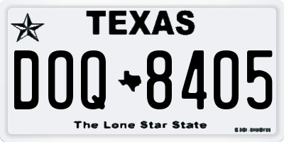 TX license plate DOQ8405