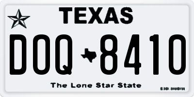 TX license plate DOQ8410