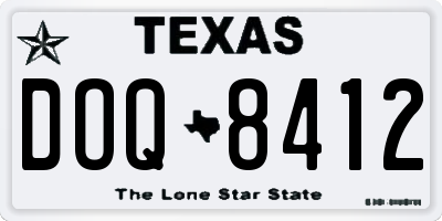 TX license plate DOQ8412