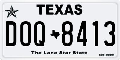 TX license plate DOQ8413