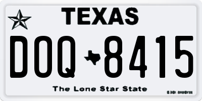TX license plate DOQ8415