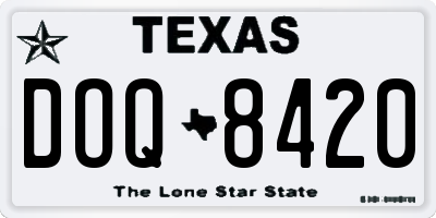 TX license plate DOQ8420