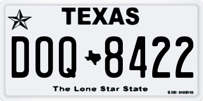 TX license plate DOQ8422