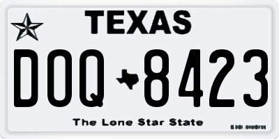 TX license plate DOQ8423