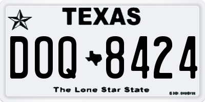 TX license plate DOQ8424