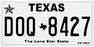 TX license plate DOQ8427