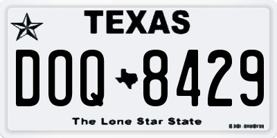TX license plate DOQ8429
