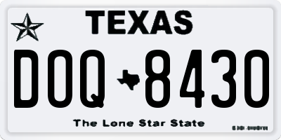 TX license plate DOQ8430