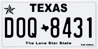 TX license plate DOQ8431