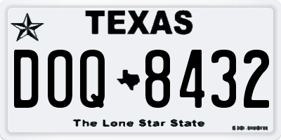 TX license plate DOQ8432