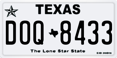 TX license plate DOQ8433