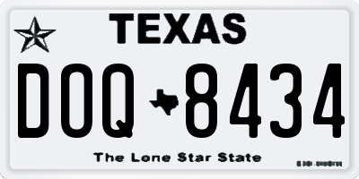 TX license plate DOQ8434