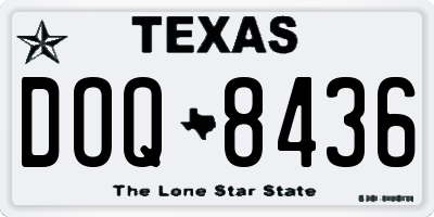 TX license plate DOQ8436