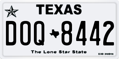 TX license plate DOQ8442