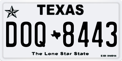 TX license plate DOQ8443