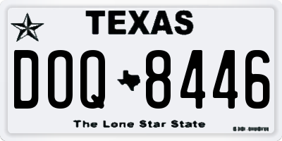 TX license plate DOQ8446