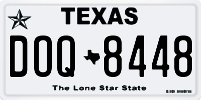 TX license plate DOQ8448