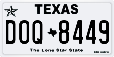 TX license plate DOQ8449