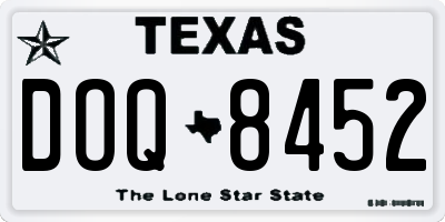 TX license plate DOQ8452