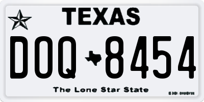 TX license plate DOQ8454