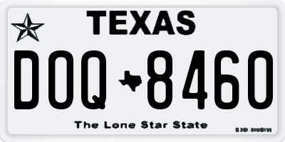 TX license plate DOQ8460