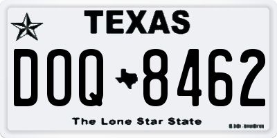 TX license plate DOQ8462